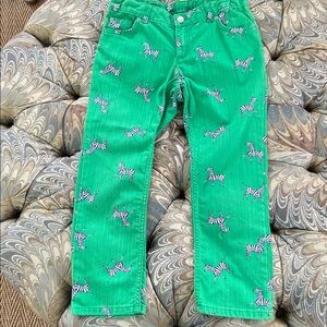Lands’End Zebra Print Girls Pencil Capri Pants size 12